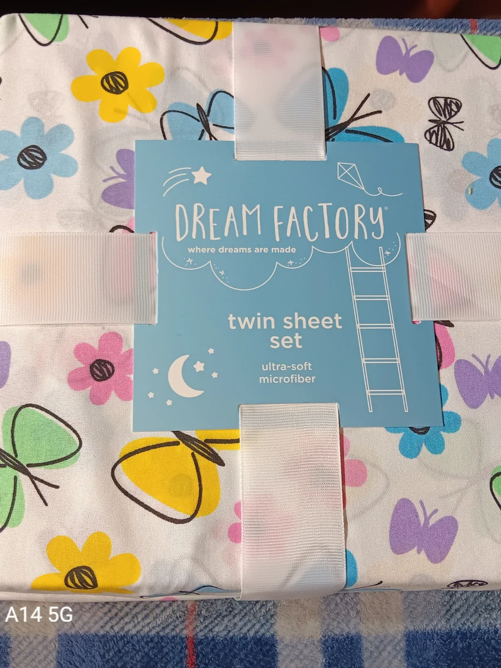 Dream Factory Twin Sheet Set - Pastel Floral & Butterfly Print